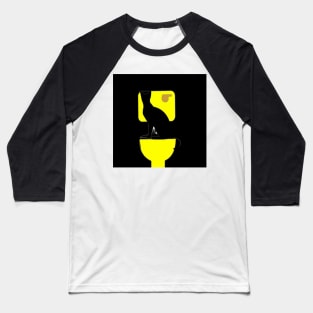 BATHROOM BLACK PIPI CAT Baseball T-Shirt